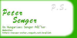 peter senger business card